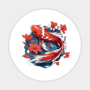 Koi Fish In A Pond Magnet